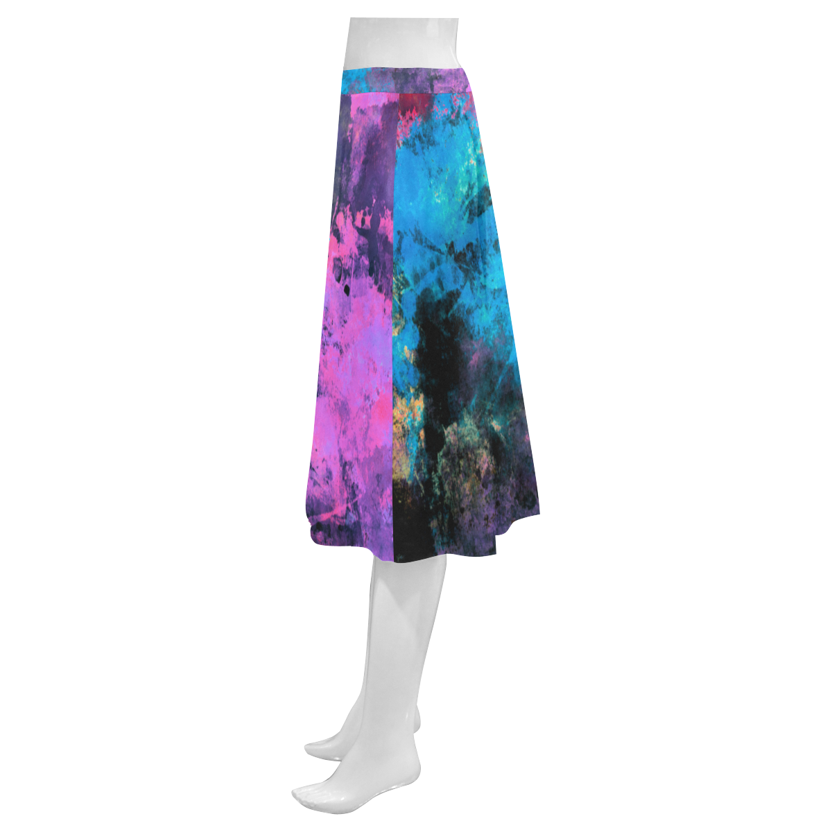 abstraction colors Mnemosyne Women's Crepe Skirt (Model D16)