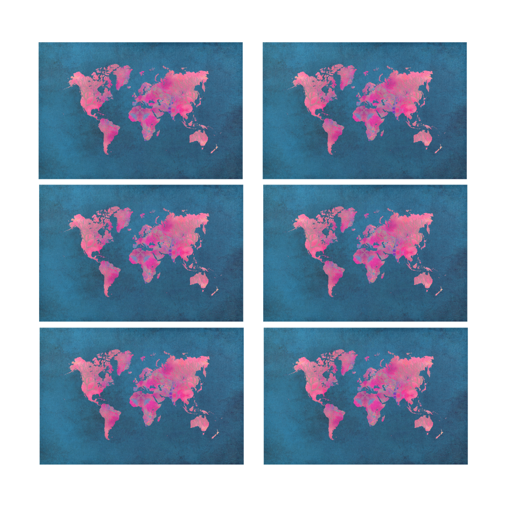 map of the world Placemat 12’’ x 18’’ (Set of 6)