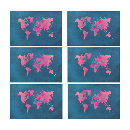 map of the world Placemat 12’’ x 18’’ (Set of 6)