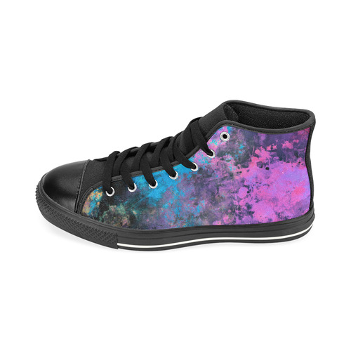 abstraction colors High Top Canvas Women's Shoes/Large Size (Model 017)