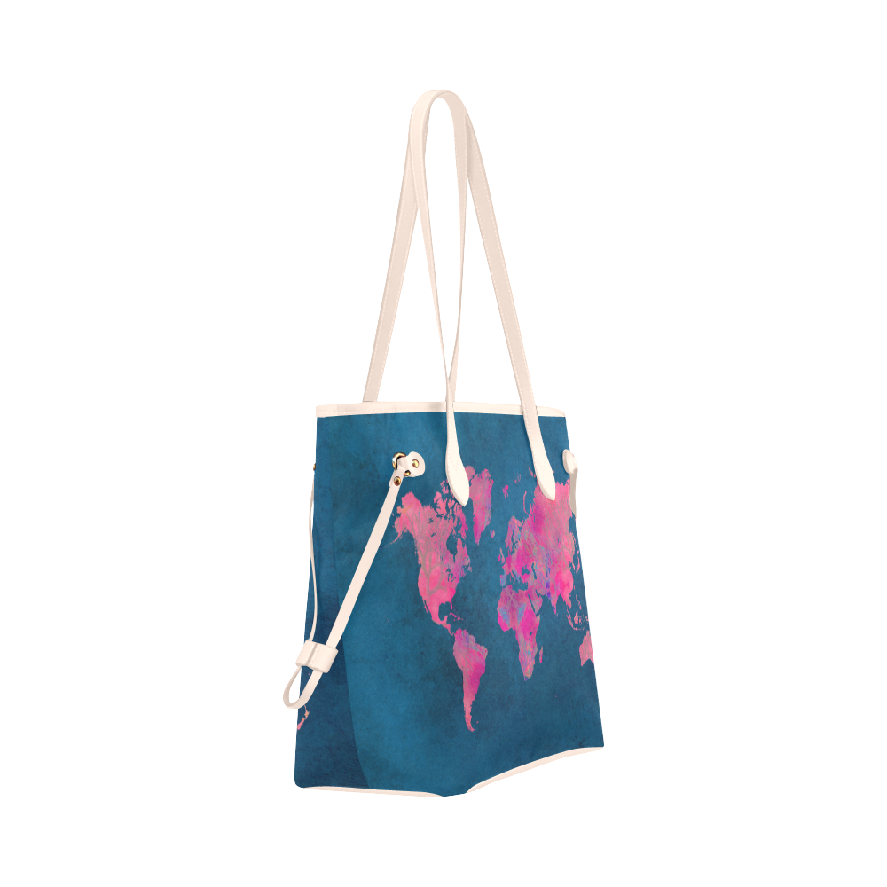 map of the world Clover Canvas Tote Bag (Model 1661)