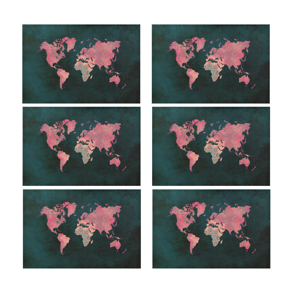 map of the world Placemat 12’’ x 18’’ (Set of 6)