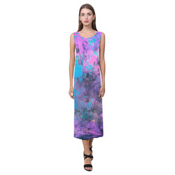 abstraction colors Phaedra Sleeveless Open Fork Long Dress (Model D08)