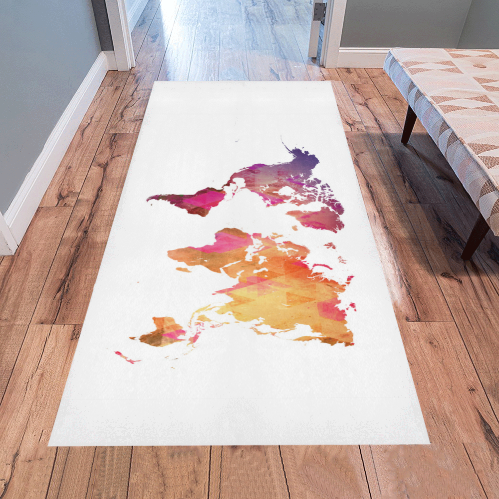 map of the world Area Rug 7'x3'3''