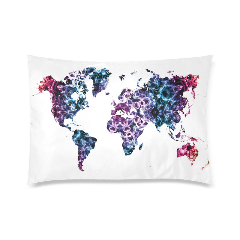 map of the world Custom Zippered Pillow Case 20"x30"(Twin Sides)