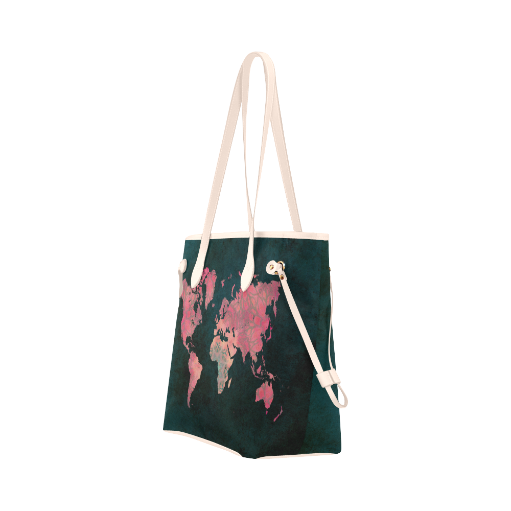 map of the world Clover Canvas Tote Bag (Model 1661)