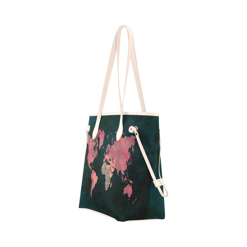 map of the world Clover Canvas Tote Bag (Model 1661)