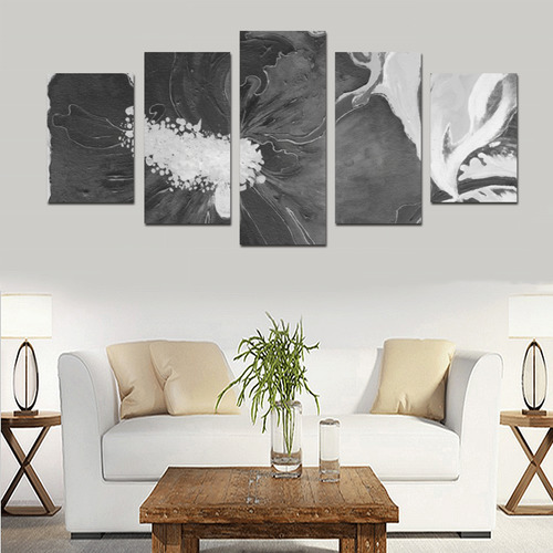 Birthday Yellow Rose Black and White Canvas Print Sets D (No Frame)
