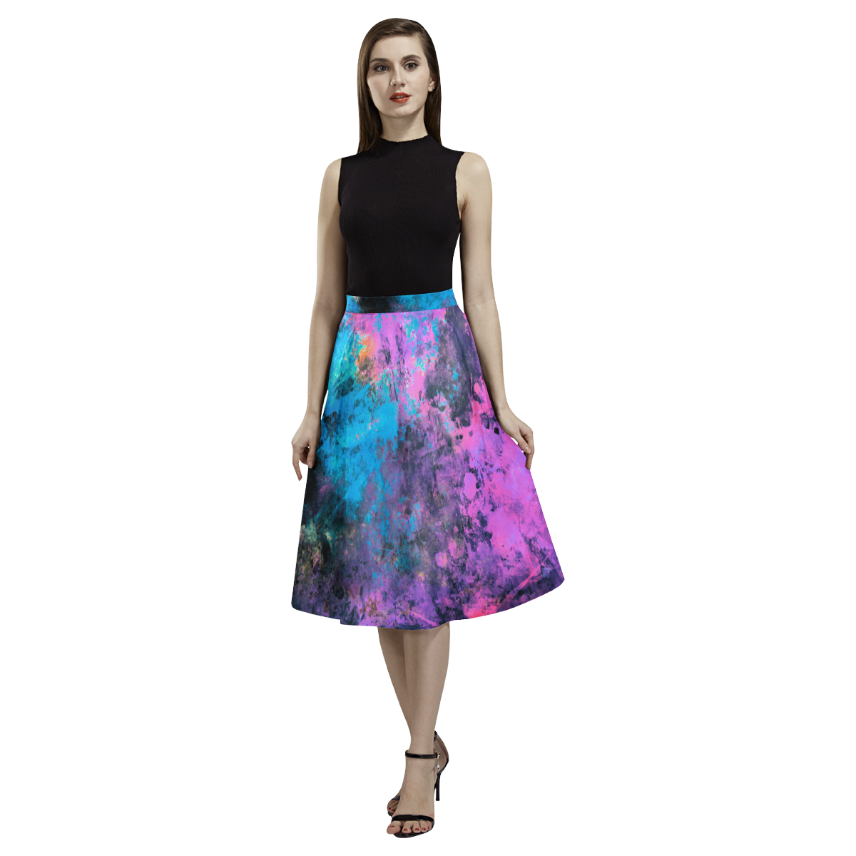 abstraction colors Aoede Crepe Skirt (Model D16)
