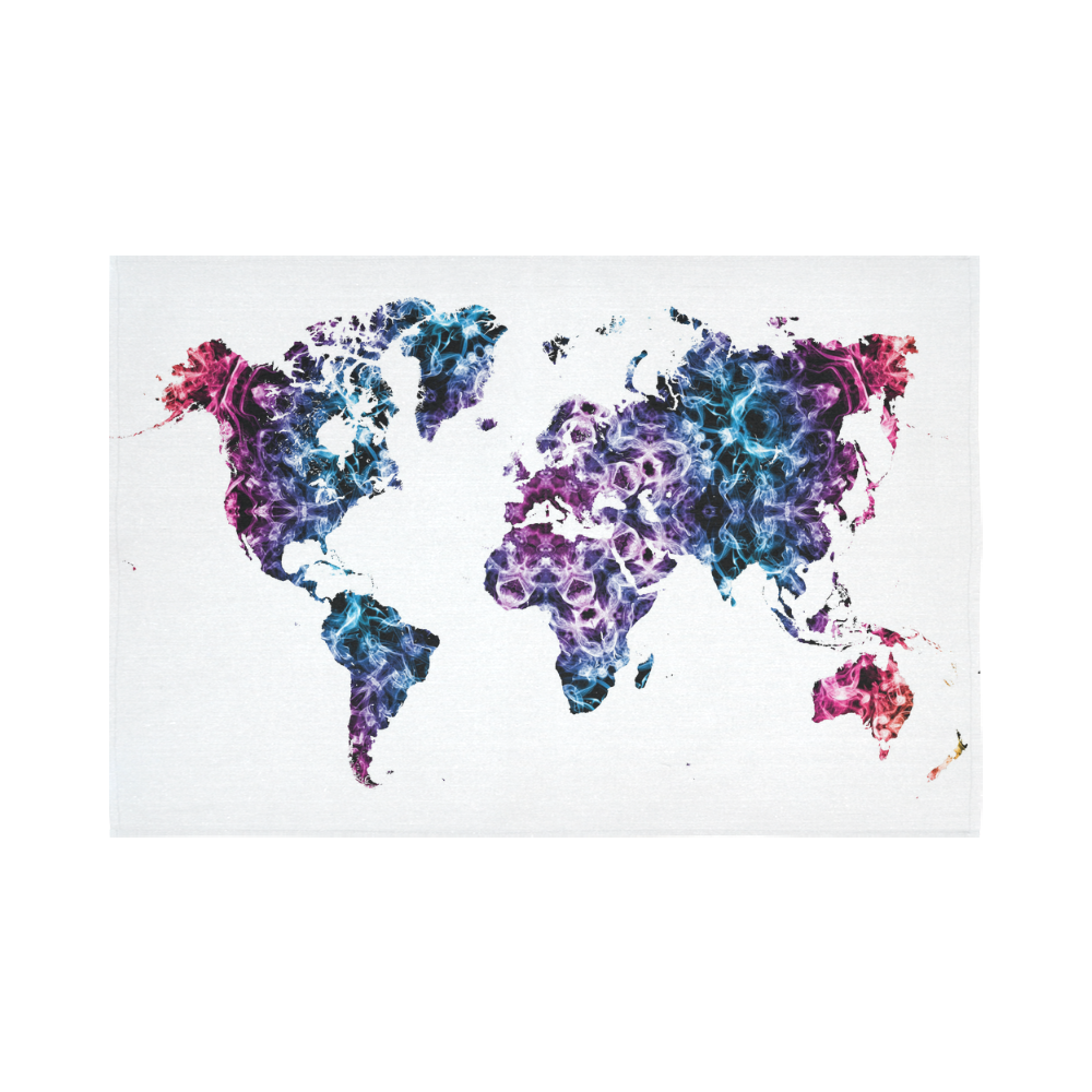 map of the world Cotton Linen Wall Tapestry 90"x 60"