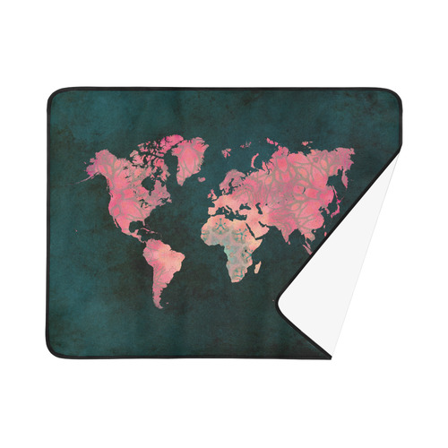 map of the world Beach Mat 78"x 60"