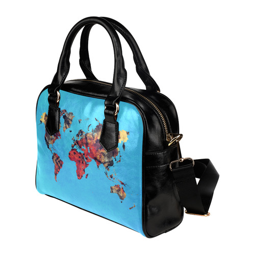 map of the world Shoulder Handbag (Model 1634)