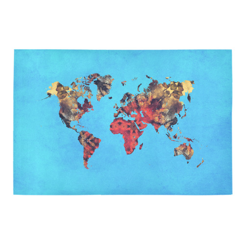 map of the world Azalea Doormat 24" x 16" (Sponge Material)