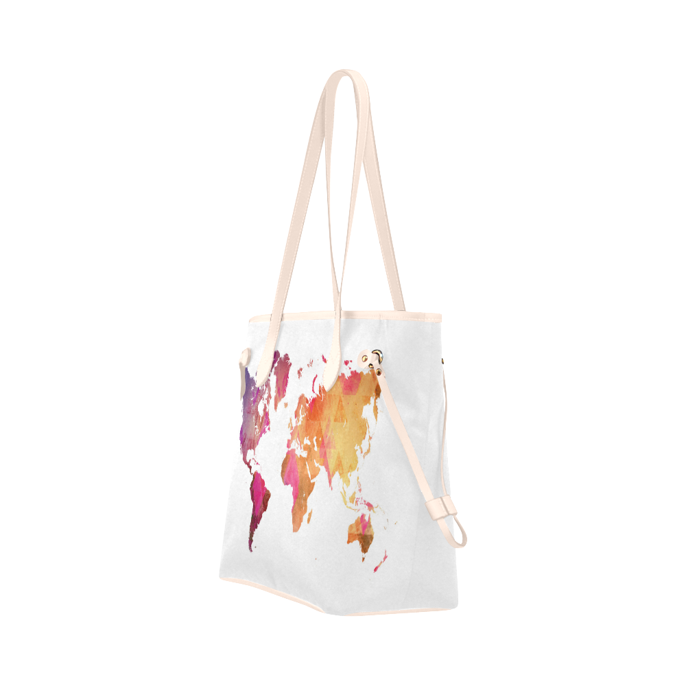 map of the world Clover Canvas Tote Bag (Model 1661)