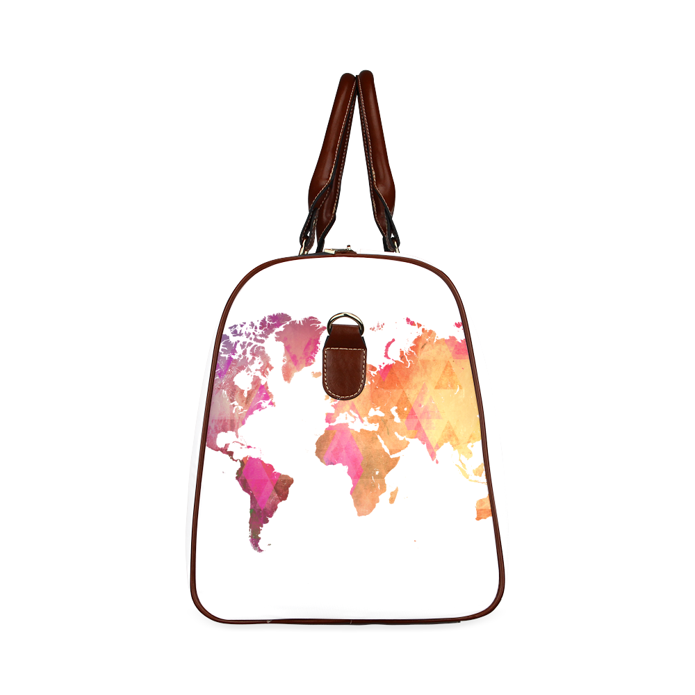 map of the world Waterproof Travel Bag/Large (Model 1639)
