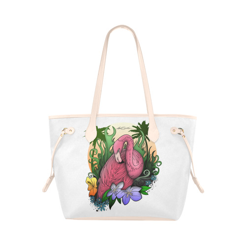 Flamingo Clover Canvas Tote Bag (Model 1661)