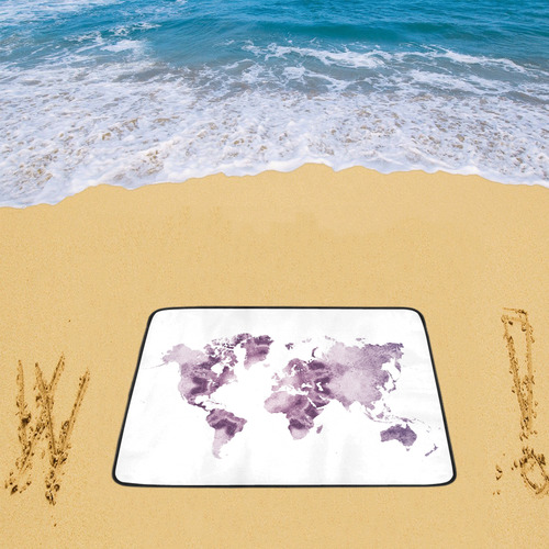 map of the world Beach Mat 78"x 60"