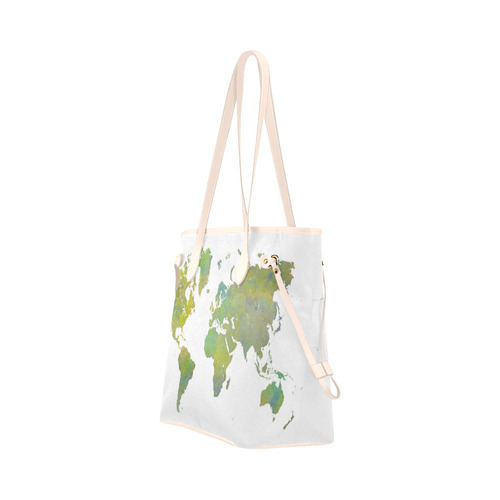 map of the world Clover Canvas Tote Bag (Model 1661)