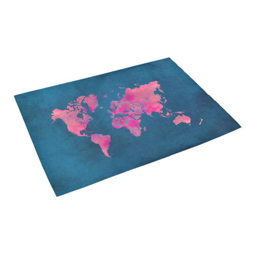 map of the world Azalea Doormat 24" x 16" (Sponge Material)