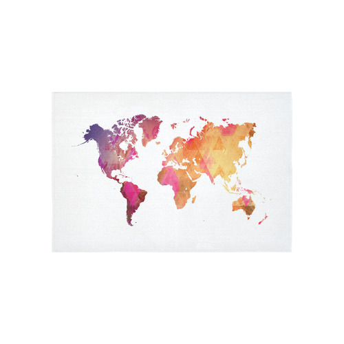 map of the world Cotton Linen Wall Tapestry 60"x 40"
