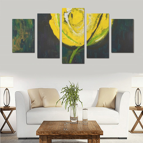 Golden Rose Acrylic Canvas Print Sets D (No Frame)