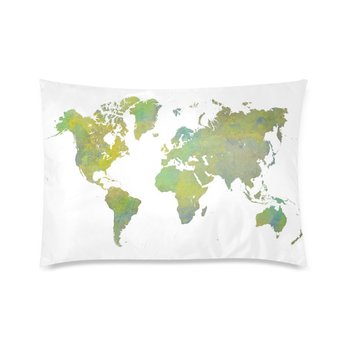 map of the world Custom Zippered Pillow Case 20"x30"(Twin Sides)
