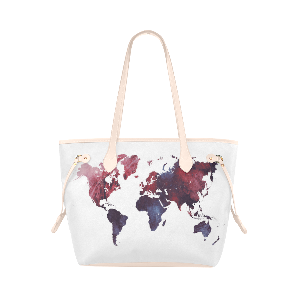 map of the world Clover Canvas Tote Bag (Model 1661)