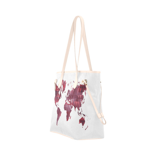 map of the world Clover Canvas Tote Bag (Model 1661)