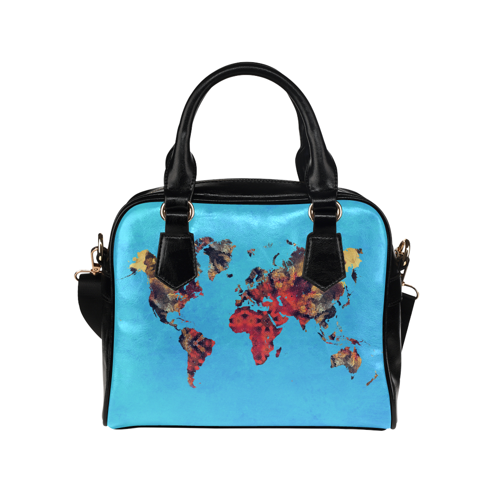 map of the world Shoulder Handbag (Model 1634)