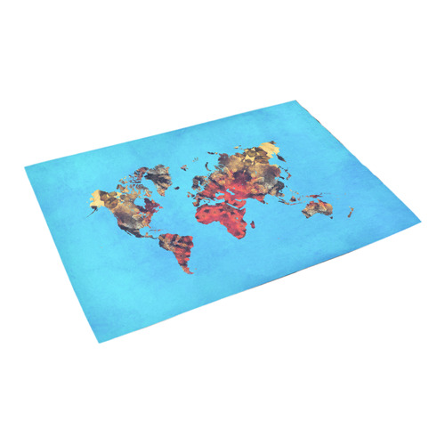 map of the world Azalea Doormat 24" x 16" (Sponge Material)