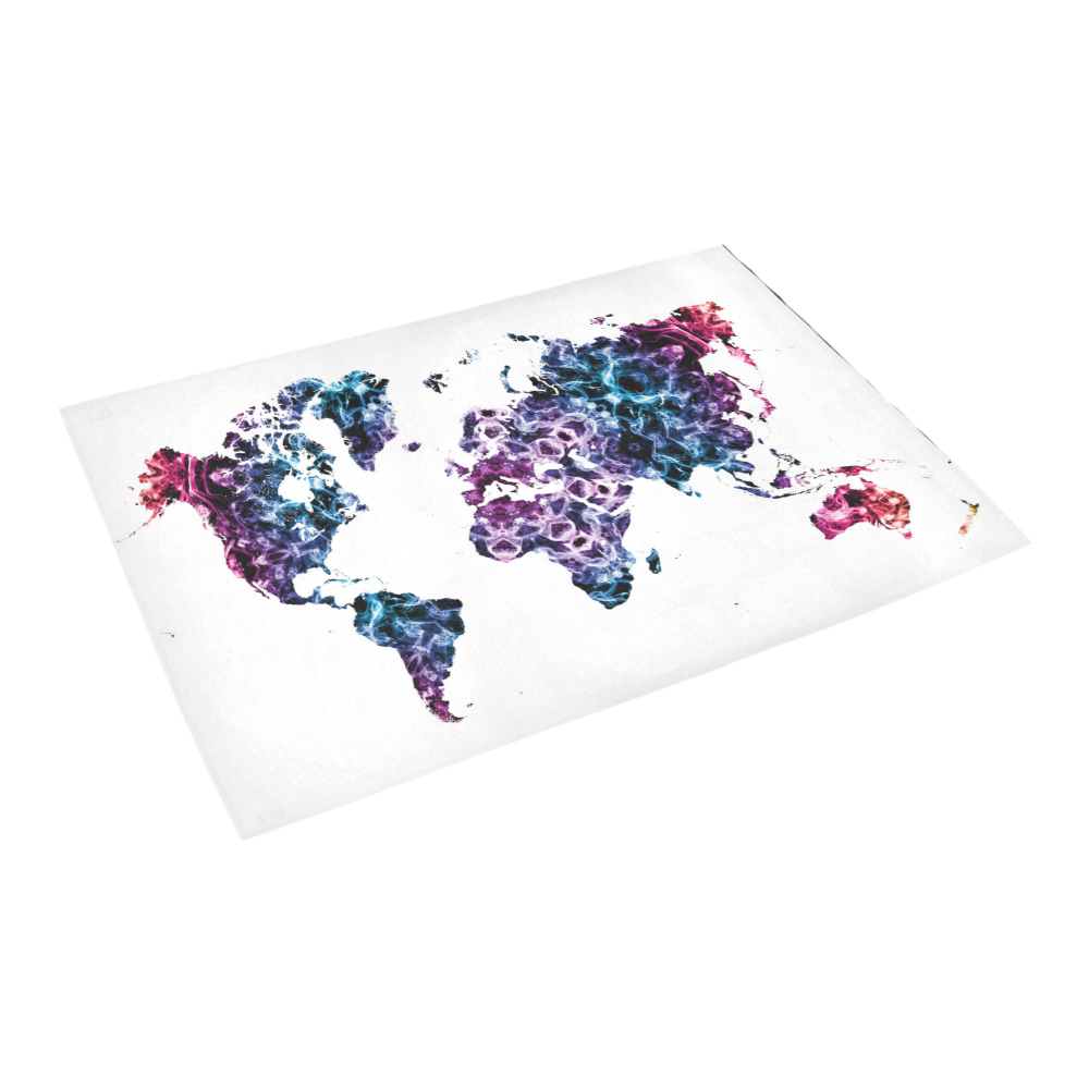 map of the world Azalea Doormat 24" x 16" (Sponge Material)