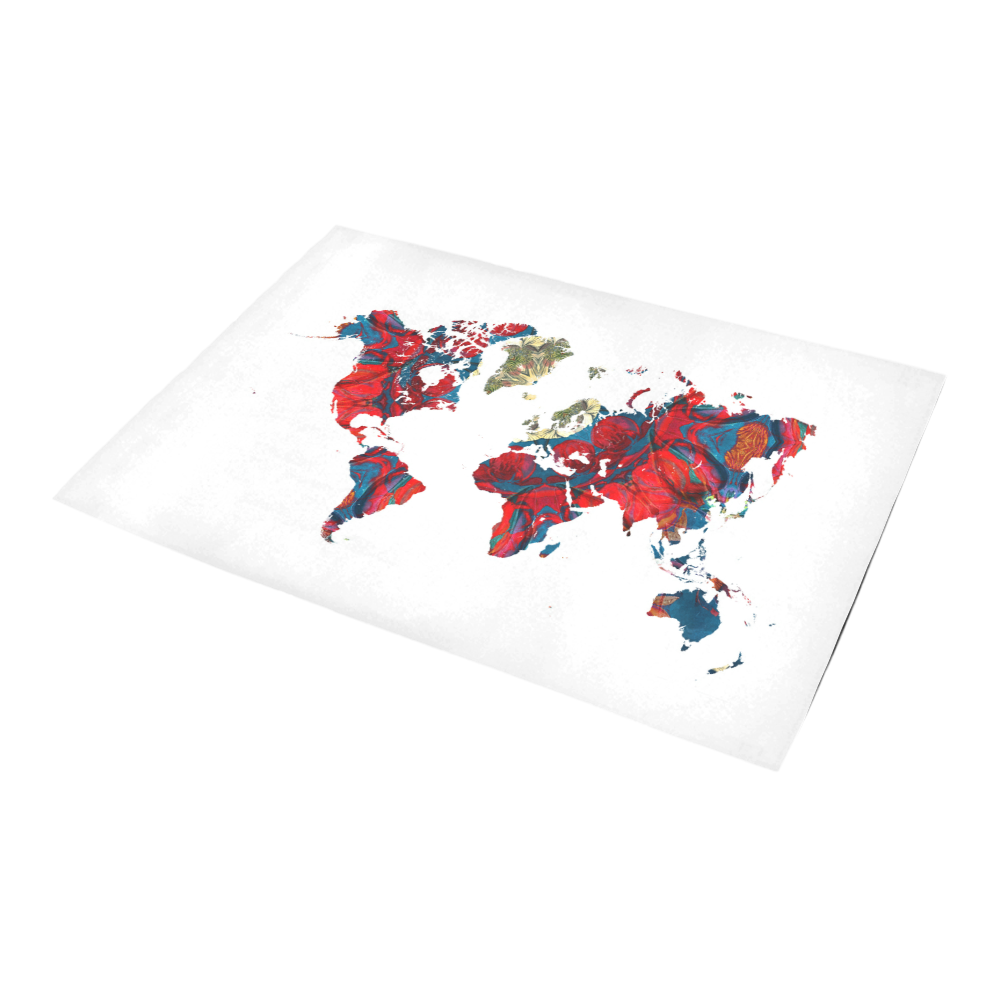 map of the world Azalea Doormat 24" x 16" (Sponge Material)