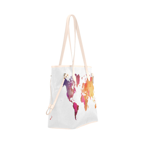 map of the world Clover Canvas Tote Bag (Model 1661)