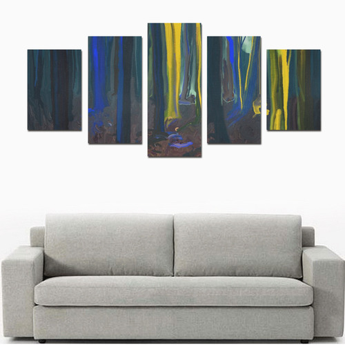 Stay Wild Yellow Moon Canvas Print Sets D (No Frame)