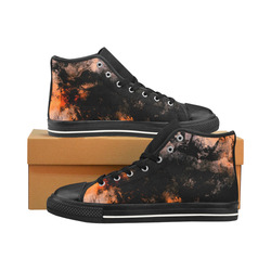 abstraction colors Men’s Classic High Top Canvas Shoes /Large Size (Model 017)