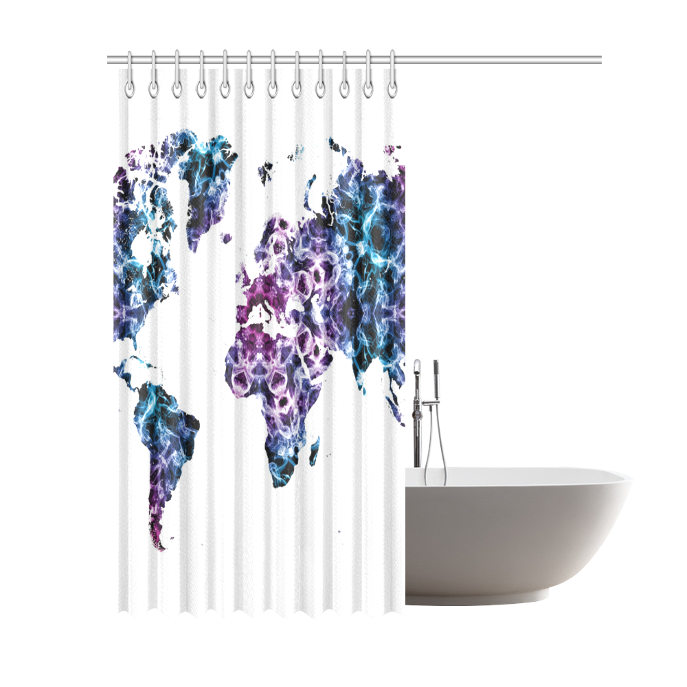 map of the world Shower Curtain 69"x84"