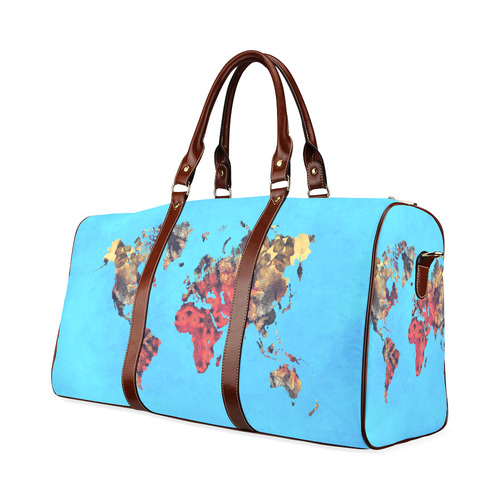 map of the world Waterproof Travel Bag/Large (Model 1639)