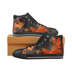 abstraction colors High Top Canvas Women's Shoes/Large Size (Model 017)