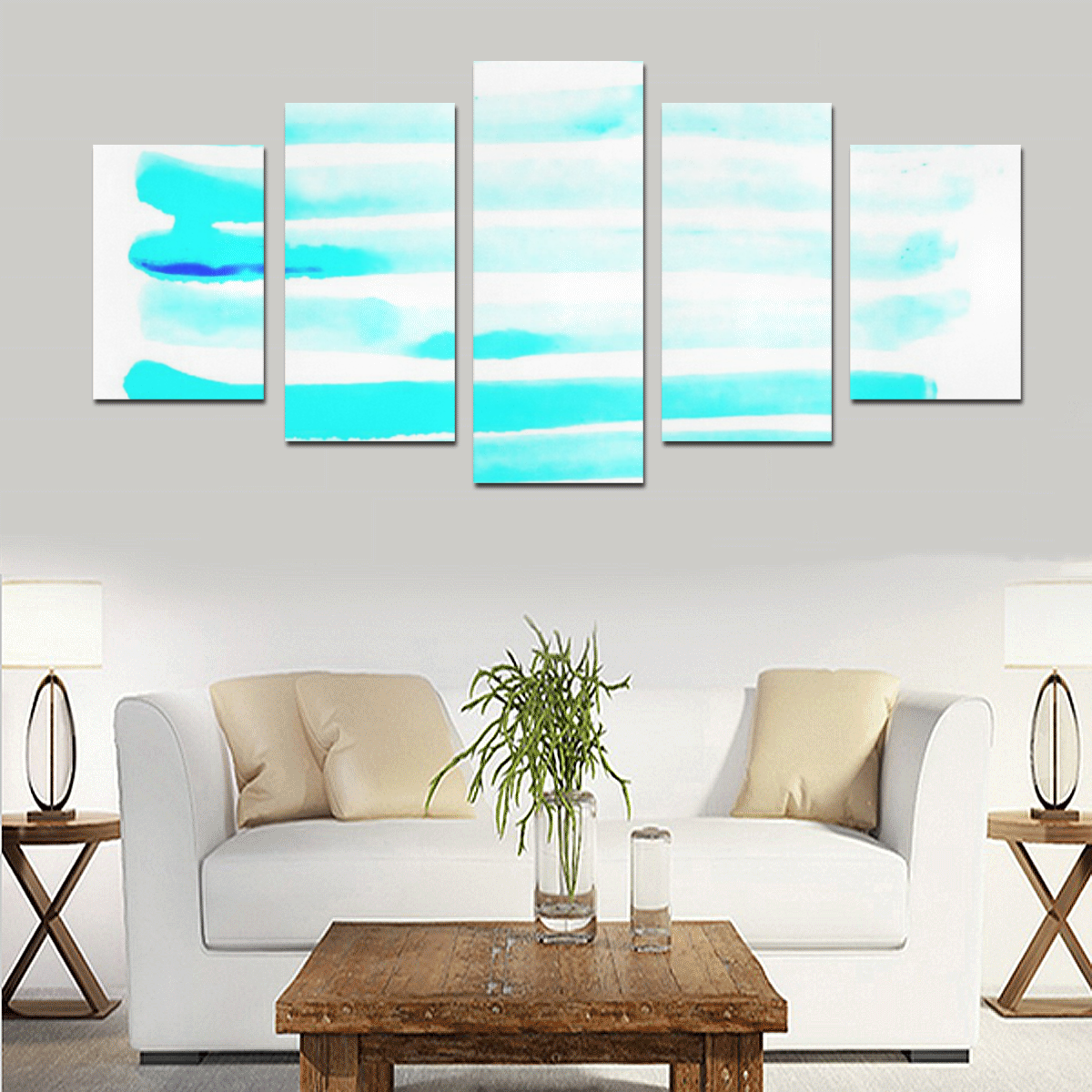 Water Lines Canvas Print Sets D (No Frame)