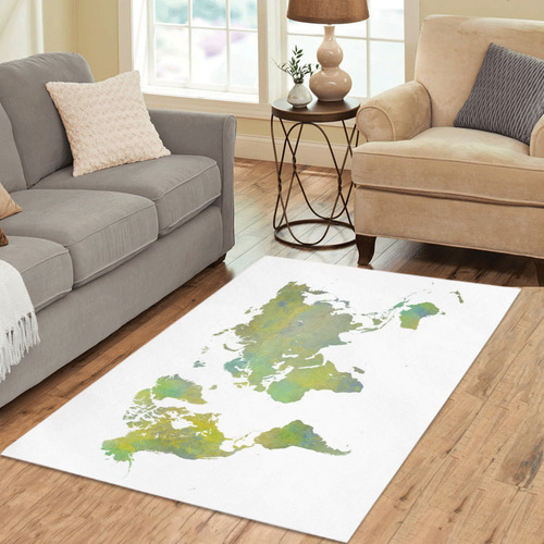 map of the world Area Rug 5'3''x4'