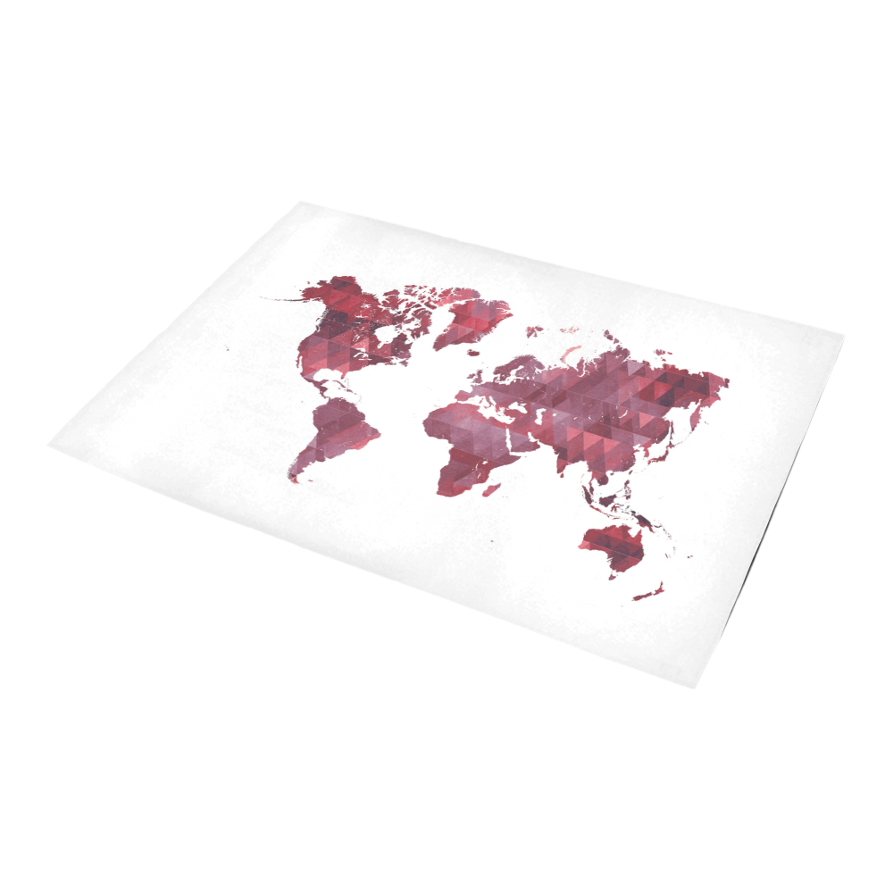 map of the world Azalea Doormat 24" x 16" (Sponge Material)