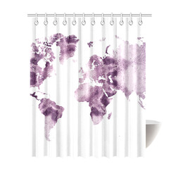 map of the world Shower Curtain 69"x84"