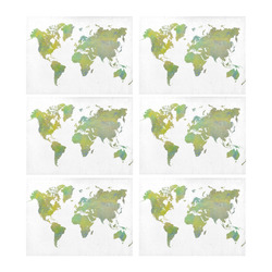 map of the world Placemat 14’’ x 19’’ (Set of 6)