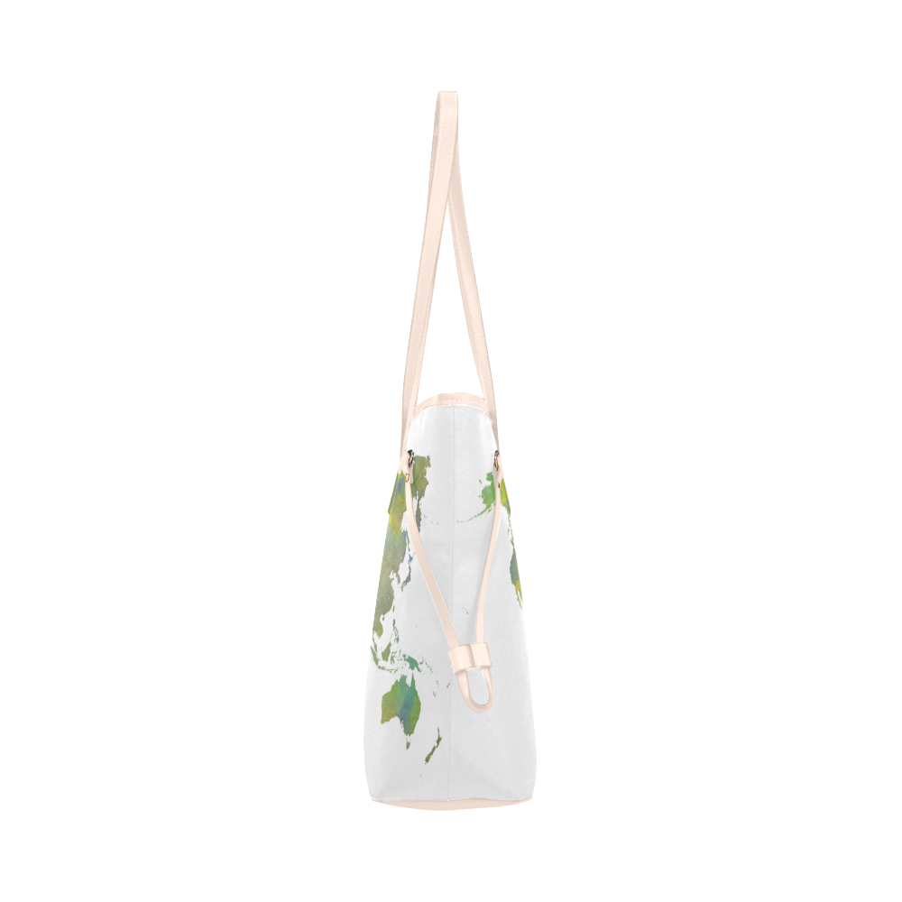 map of the world Clover Canvas Tote Bag (Model 1661)