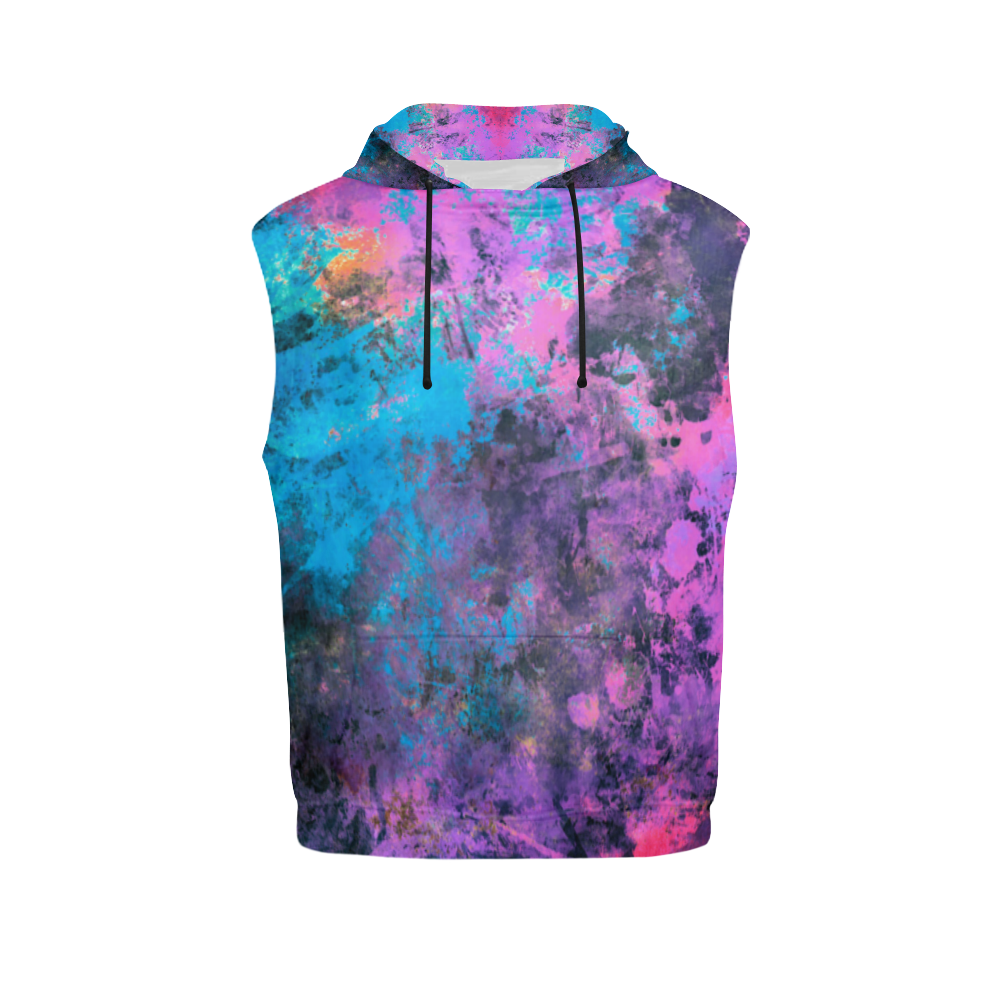 abstraction colors All Over Print Sleeveless Hoodie for Women (Model H15)