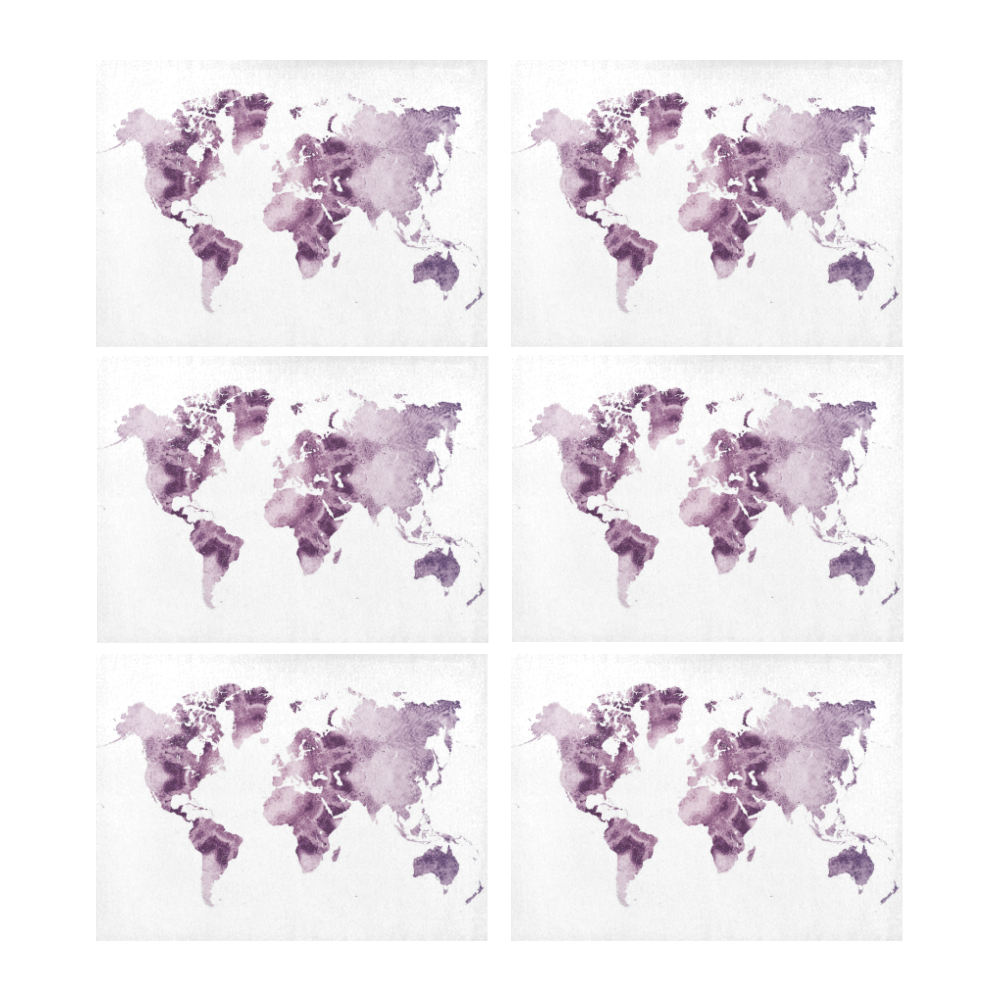 map of the world Placemat 14’’ x 19’’ (Set of 6)