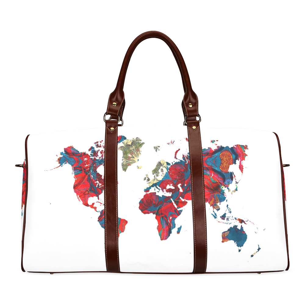 map of the world Waterproof Travel Bag/Large (Model 1639)