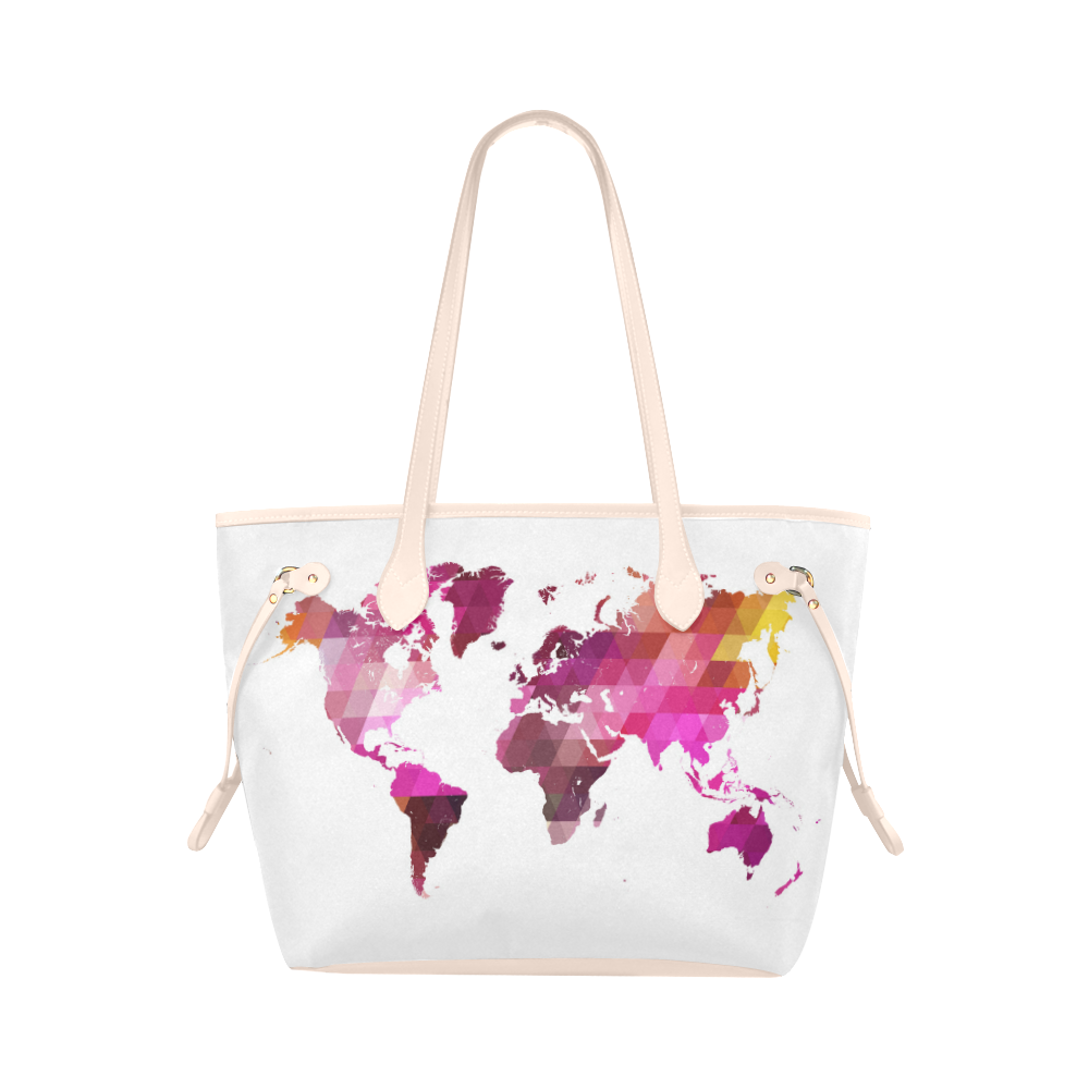 map of the world Clover Canvas Tote Bag (Model 1661)