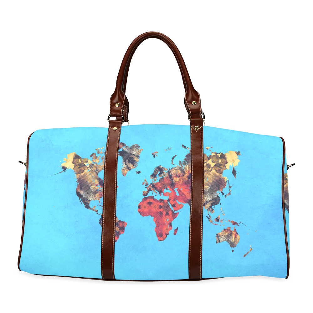 map of the world Waterproof Travel Bag/Large (Model 1639)