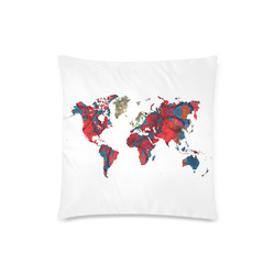 map of the world Custom Zippered Pillow Case 18"x18"(Twin Sides)